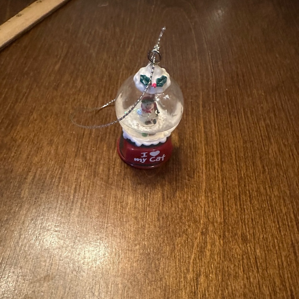 Red Cat Snow Globe Ornament